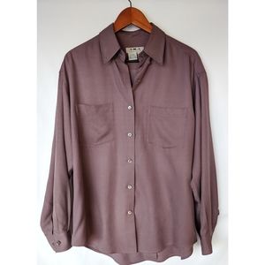 AKA Eddie Bauer Women's Silk Button Up Blouse